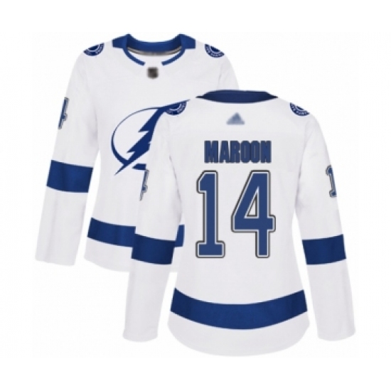 Women's Tampa Bay Lightning #14 Patrick Maroon Authentic White Away Hockey Jersey - Ujersey
