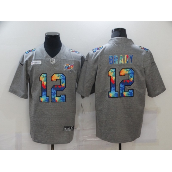 Men's Tampa Bay Buccaneers #12 Tom Brady Gray Rainbow Version Nike Limited Jersey - Ujersey