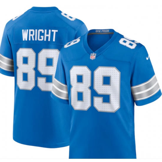Men's Detroit Lions  #89 Brock Wright Blue Vapor Stitched Nike NFL Jersey - Ujersey