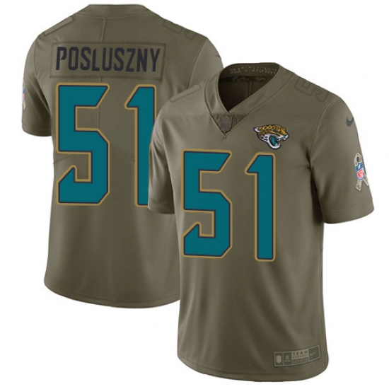 Youth Nike Jacksonville Jaguars #51 Paul Posluszny Limited Olive 2017 Salute to Service NFL Jersey - Ujersey
