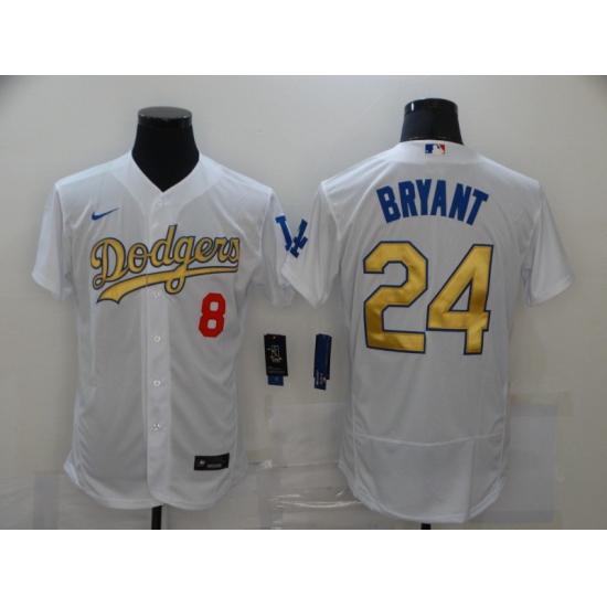 Men's Los Angeles Dodgers Kobe Bryant Olive Gold Jersey - Ujersey