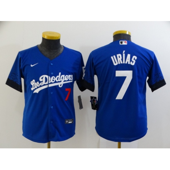 Youth Los Angeles Dodgers #7 Julio Urias Blue City Player Jersey - Ujersey