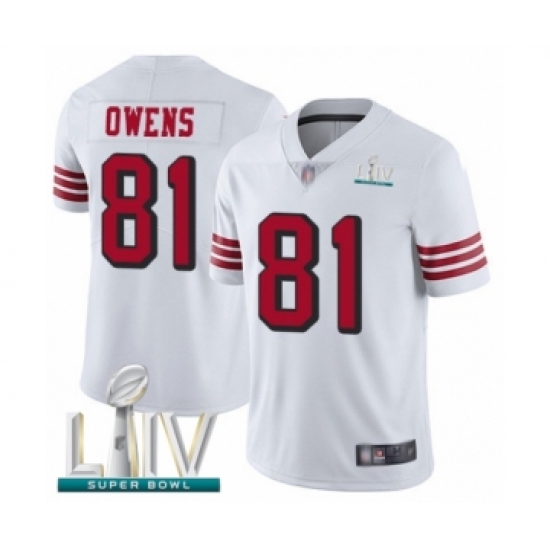 Men's San Francisco 49ers #81 Terrell Owens Limited White Rush Vapor Untouchable Super Bowl LIV Bound Football Jersey - Ujersey