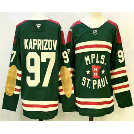 Men's Minnesota Wild #97 Kirill Kaprizov Green Winter Classic Stitched Authentic Jersey - Ujersey