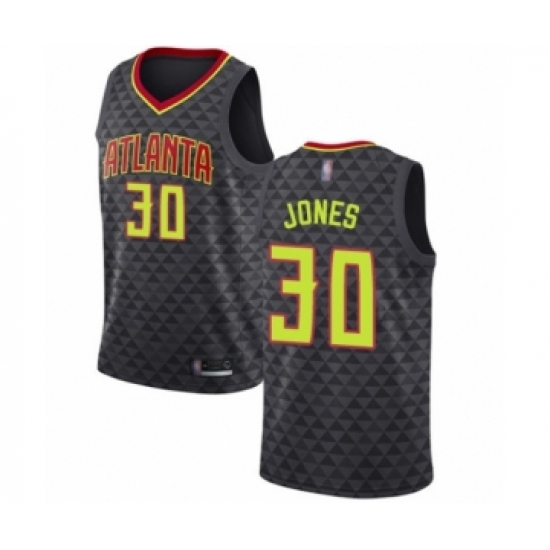 Women's Atlanta Hawks #30 Damian Jones Authentic Black Basketball Jersey - Icon Edition - Ujersey