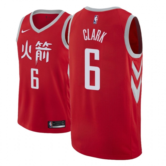 Men NBA 2018-19 Houston Rockets #6 Gary Clark City Edition Red Jersey - Ujersey