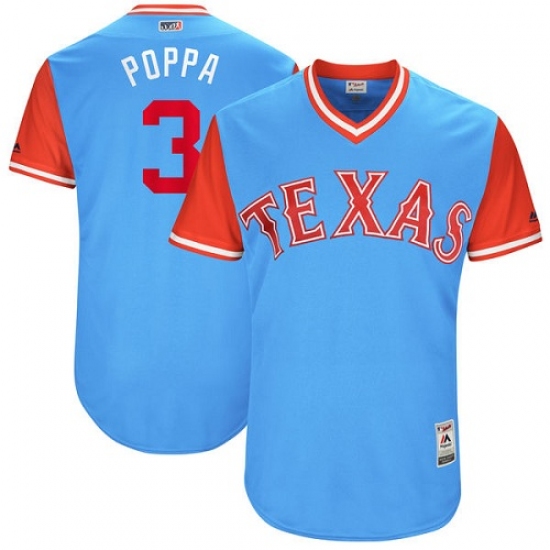 Men's Majestic Texas Rangers #3 Delino DeShields 