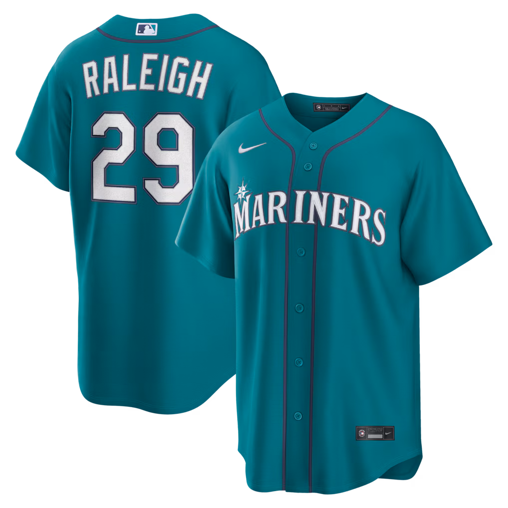 Men's Seattle Mariners Cal Raleigh Nike Teal Alternate Replica Jersey - Vujersey Los Angeles Rams