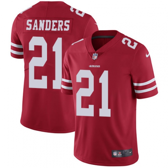 Youth Nike San Francisco 49ers #21 Deion Sanders Red Team Color Vapor Untouchable Limited Player NFL Jersey - Ujersey