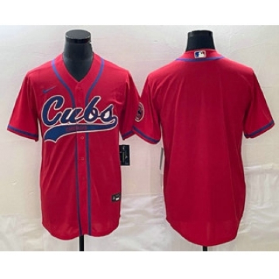 Men's Chicago Cubs Blank Green Cool Base Stitched Baseball Jersey - Ujersey