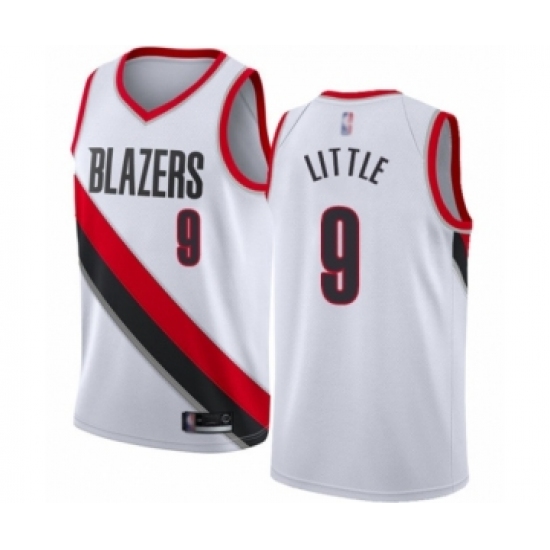Men's Portland Trail Blazers #9 Nassir Little Authentic White Basketball Jersey - Association Edition - Ujersey