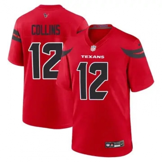Men's Houston Texans #12 Nico Collins Red 2024 2nd Alternate F U S E Vapor Stitched Jersey - Ujersey
