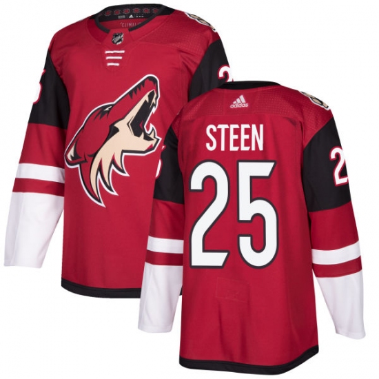 Men's Adidas Arizona Coyotes #25 Thomas Steen Premier Burgundy Red Home NHL Jersey - Ujersey