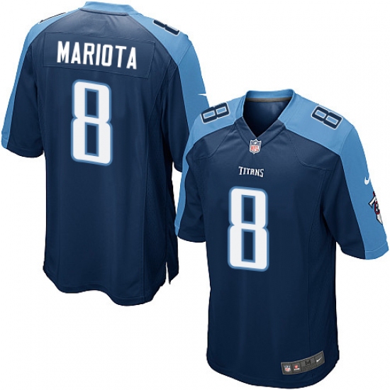 Men's Nike Tennessee Titans #8 Marcus Mariota Game Navy Blue Alternate NFL Jersey - Ujersey