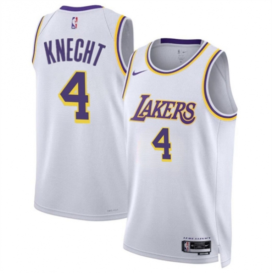 Men's Los Angeles Lakers #4 Dalton Knecht White 2024 Draft Association Edition Stitched Basketball Jersey - Ujersey