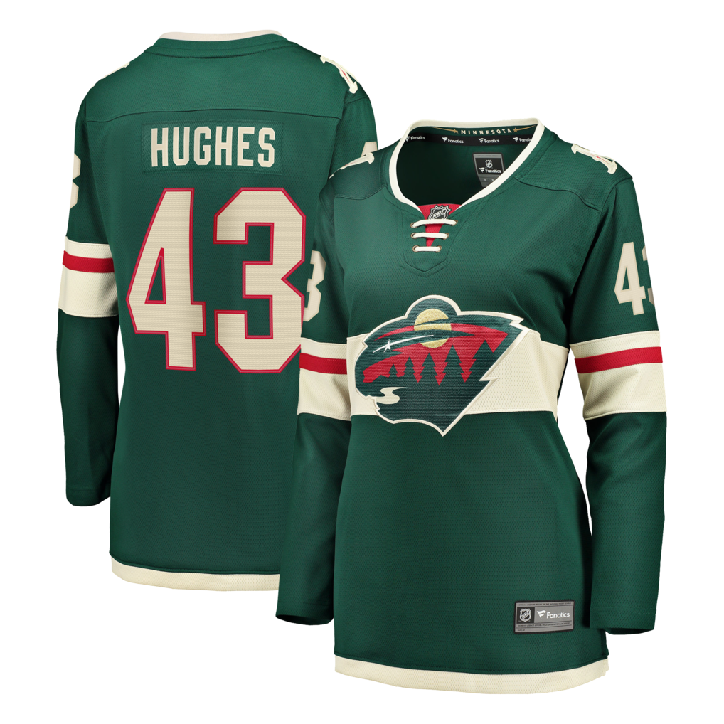 Women's Minnesota Wild Quinn Hughes Fanatics Green Home Breakaway Jersey - U-jersey