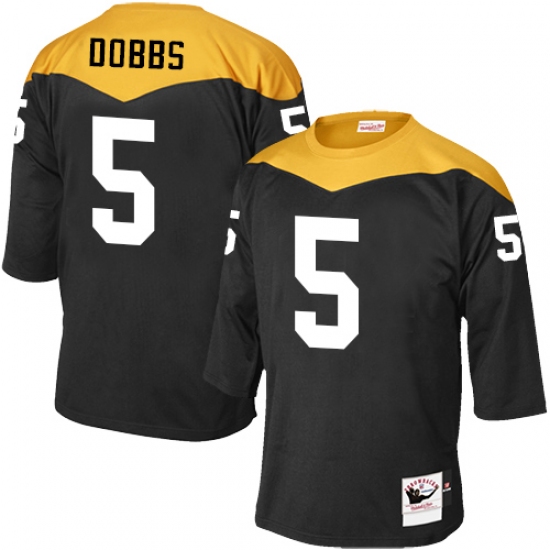 Men's Mitchell and Ness Pittsburgh Steelers #5 Joshua Dobbs Elite Black 1967 Home Throwback NFL Jersey - Ujersey