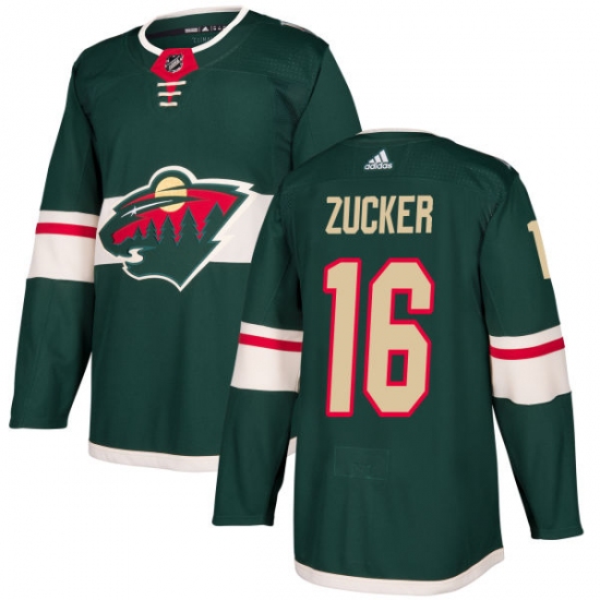 Men's Adidas Minnesota Wild #16 Jason Zucker Authentic Green Home NHL Jersey - Ujersey