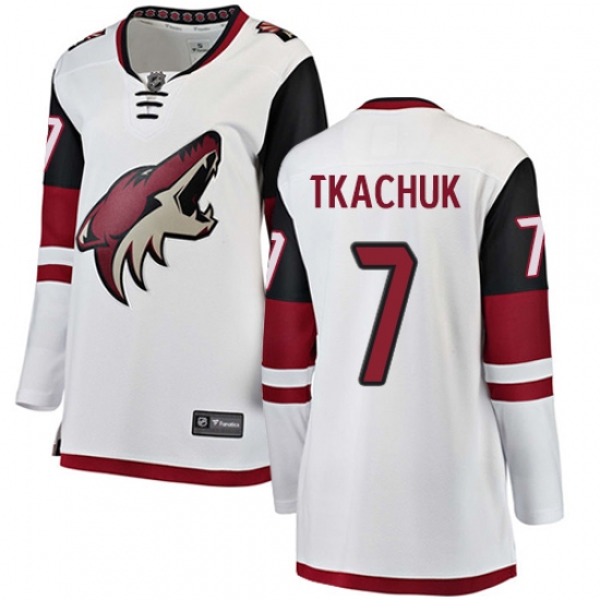 Women's Arizona Coyotes #7 Keith Tkachuk Authentic White Away Fanatics Branded Breakaway NHL Jersey - Ujersey