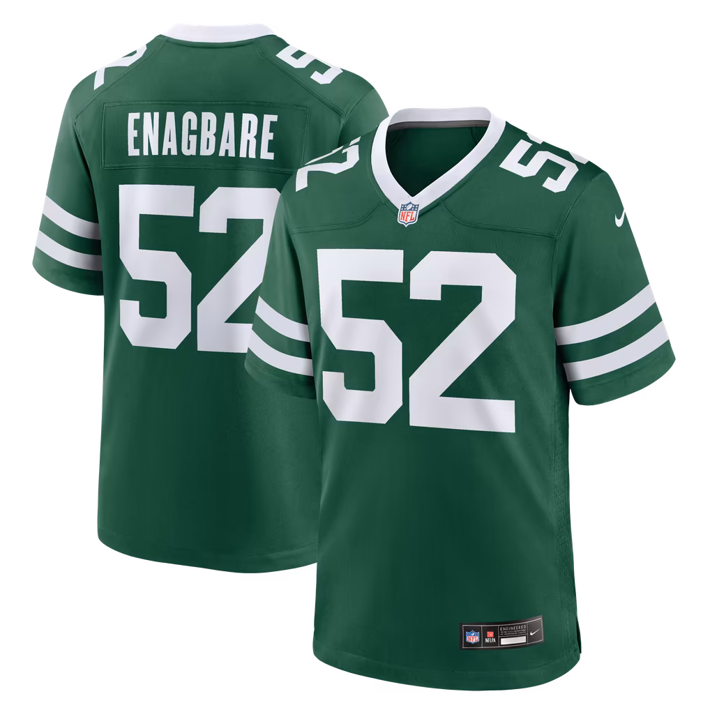 Men's New York Jets Kingsley Enagbare Nike Legacy Green Team Game Jersey - Ujersey