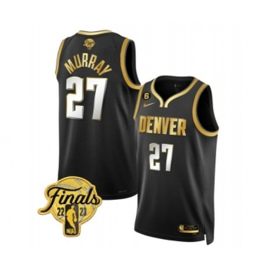 Men's Denver Nuggets #27 Jamal Murray Black 2023 Finals Collection With NO.6 Stitched Basketball Jersey - Ujersey