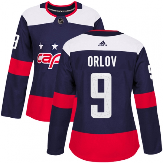 Women's Adidas Washington Capitals #9 Dmitry Orlov Authentic Navy Blue 2018 Stadium Series NHL Jersey - Ujersey