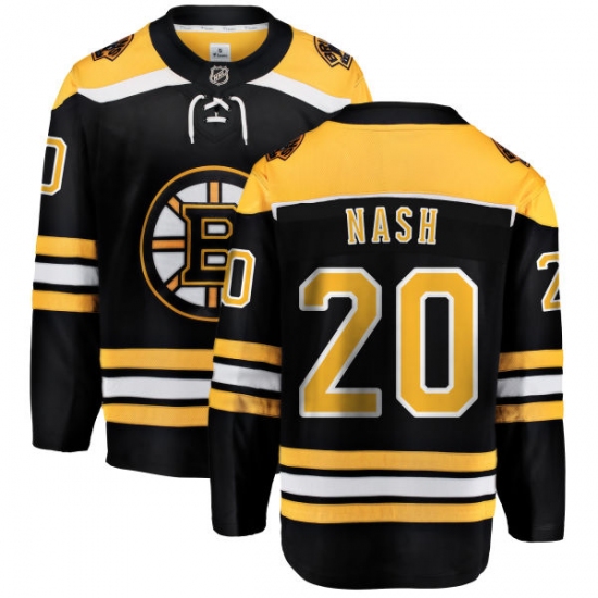 Youth Boston Bruins #20 Riley Nash Authentic Black Home Fanatics Branded Breakaway NHL Jersey - Ujersey