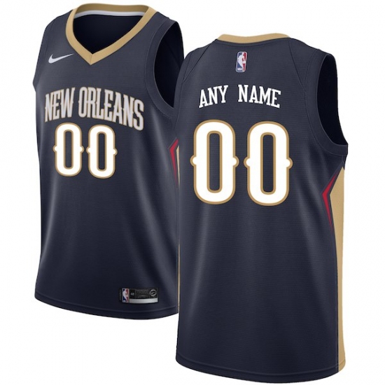 Men's New Orleans Pelicans Nike Navy Swingman Custom Jersey - Icon Edition