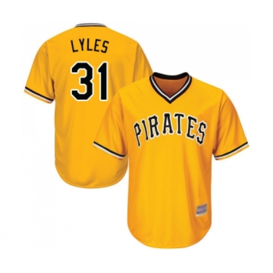 Men's Pittsburgh Pirates #31 Jordan Lyles Replica Gold Alternate Cool Base Baseball Jersey - Ujersey
