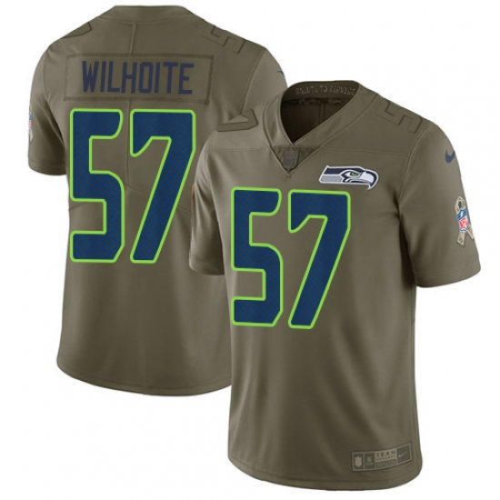 Men's Nike Seattle Seahawks #57 Michael Wilhoite Limited Olive 2017 Salute to Service NFL Jersey - Ujersey