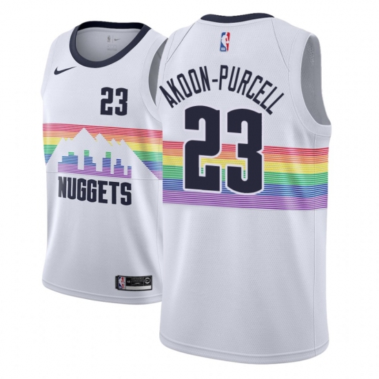 Men NBA 2018-19 Denver Nuggets #23 DeVaughn Akoon-Purcell City Edition White Jersey - Ujersey