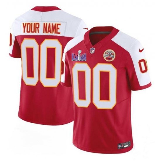 Men's Kansas City Chiefs Active Player Custom Red White 2024 F.U.S.E. Super Bowl LVIII Patch Vapor Untouchable Limited Football Stitched Jersey - Ujersey