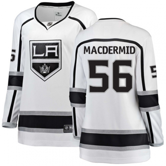Women's Los Angeles Kings #56 Kurtis MacDermid Authentic White Away Fanatics Branded Breakaway NHL Jersey - Ujersey