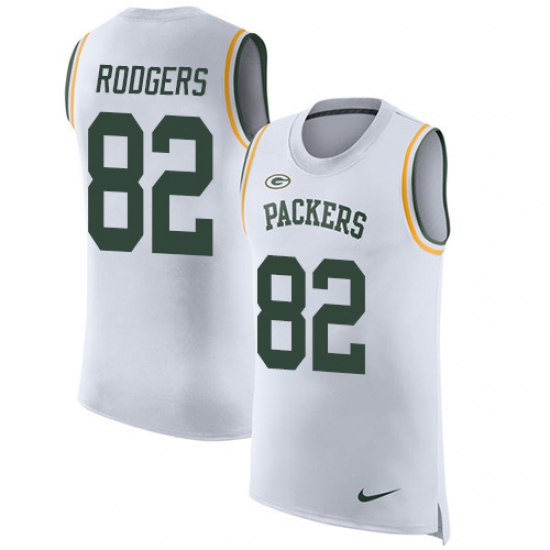 Men's Nike Green Bay Packers #82 Richard Rodgers Limited White Rush Player Name & Number Tank Top NFL Jersey - Ujersey