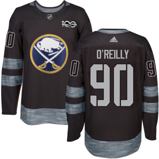 Men's Adidas Buffalo Sabres #90 Ryan O'Reilly Authentic Black 1917-2017 100th Anniversary NHL Jersey - Ujersey