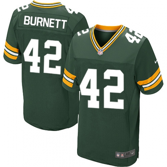 Men's Nike Green Bay Packers #42 Morgan Burnett Elite Green Team Color NFL Jersey - Ujersey