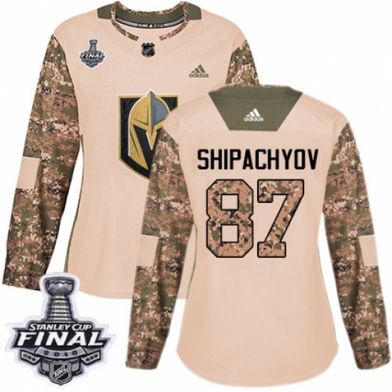 Women's Adidas Vegas Golden Knights #87 Vadim Shipachyov Authentic Camo Veterans Day Practice 2018 Stanley Cup Final NHL Jersey - Ujersey