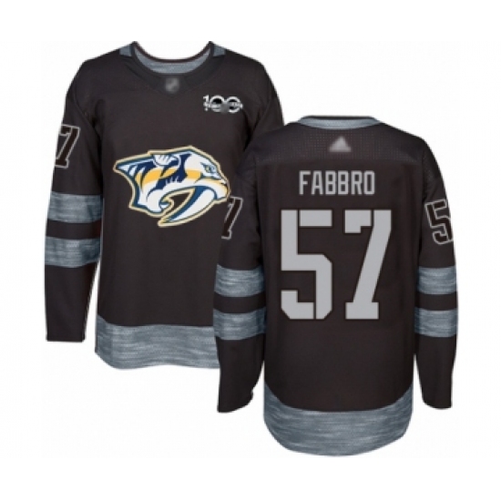Men's Nashville Predators #57 Dante Fabbro Authentic Black 1917-2017 100th Anniversary Hockey Jersey - Ujersey