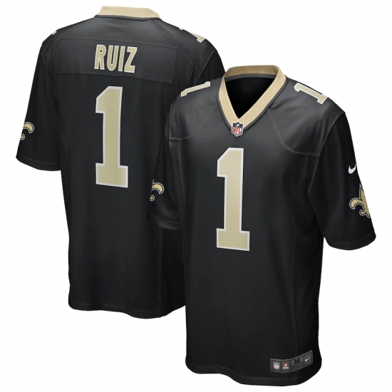 Men's New Orleans Saints #1 Cesar Ruiz Nike Black 2020 NFL Draft First Round Pick Game Jersey.webp - Ujersey