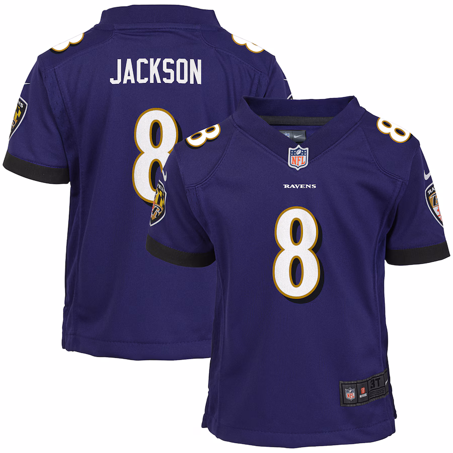 Preschool Baltimore Ravens Lamar Jackson Nike Purple Game Jersey - Ujersey