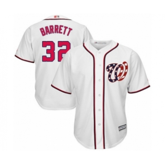 Youth Washington Nationals #32 Aaron Barrett Authentic White Home Cool Base Baseball Player Jersey - Ujersey