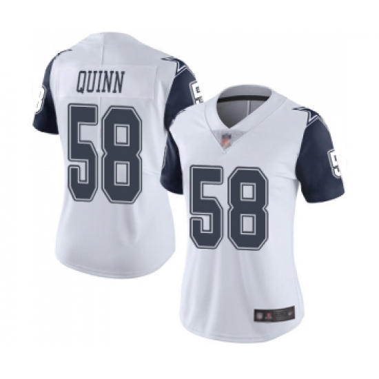 Women's Dallas Cowboys #58 Robert Quinn Limited White Rush Vapor Untouchable Football Jersey - Ujersey