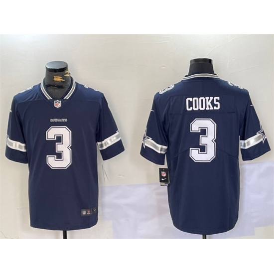 Men's Dallas Cowboys #3 Brandin Cooks Navy Vapor Untouchable Limited Stitched Football Jersey - Ujersey