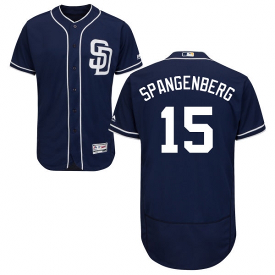 Men's Majestic San Diego Padres #15 Cory Spangenberg Navy Blue Alternate Flexbase Authentic Collection MLB Jersey - Ujersey