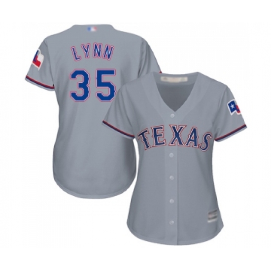 Women's Texas Rangers #35 Lance Lynn Replica Grey Road Cool Base Baseball Jersey - Ujersey