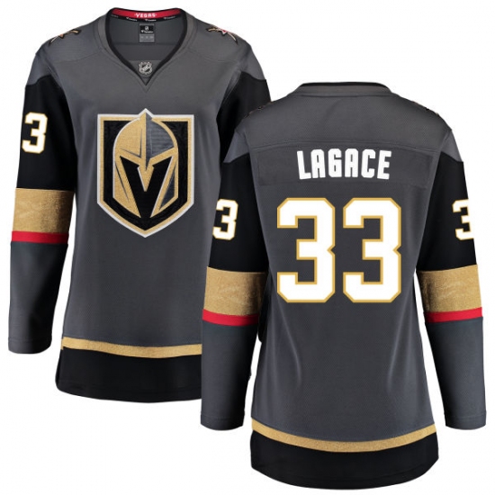 Women's Vegas Golden Knights #33 Maxime Lagace Authentic Black Home Fanatics Branded Breakaway NHL Jersey - Ujersey