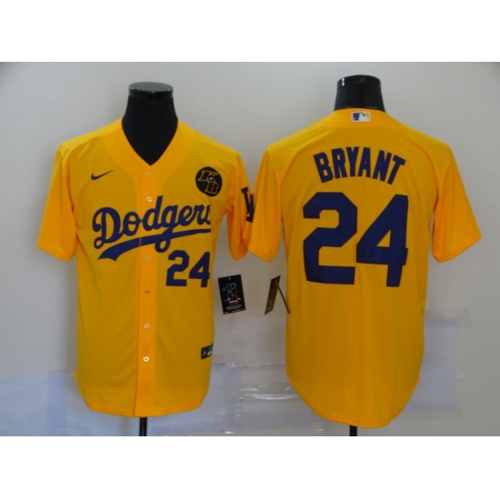Men's Nike Los Angeles Dodgers #24 Kobe Bryant yellow Jersey - Ujersey