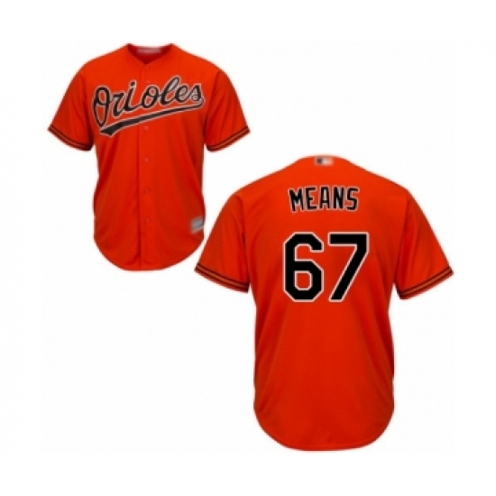 Men's Baltimore Orioles #67 John Means Replica Orange Alternate Cool Base Baseball Jersey - Ujersey