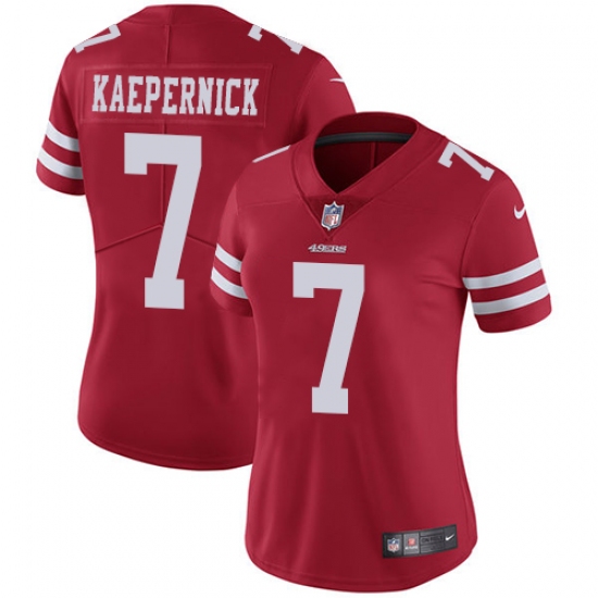 Women's Nike San Francisco 49ers #7 Colin Kaepernick Red Team Color Vapor Untouchable Limited Player NFL Jersey - Ujersey