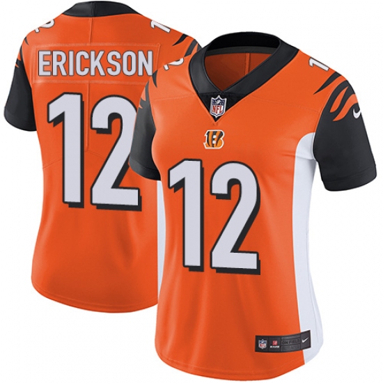 Women's Nike Cincinnati Bengals #12 Alex Erickson Orange Alternate Vapor Untouchable Limited Player NFL Jersey - Ujersey